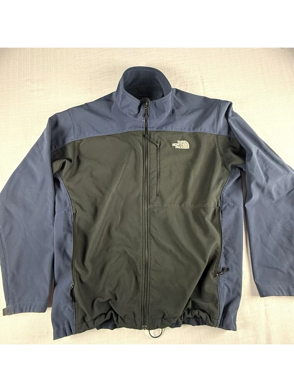 The North Face Men’s XXL Softshell Jacket Black Navy Fleece Lined Full Zip